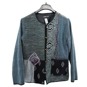 Vtg. Sage Harbor Patchwork Womens 10 Pre-Owned Tapestry‎ Jacket Blazer Bohemian